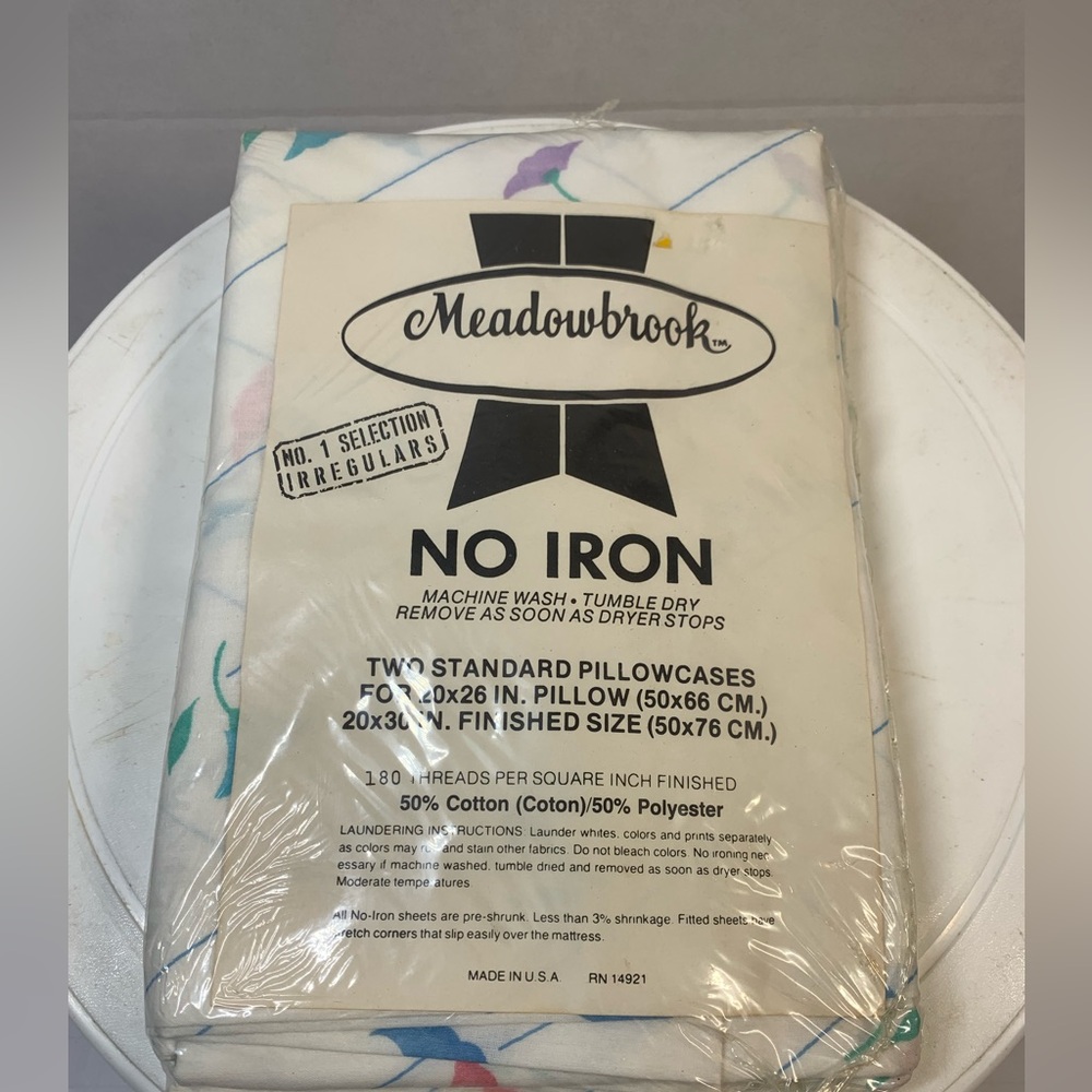 New in Original Package Meadowbrook Pair of Floral Standard Pillow Cases.   2500